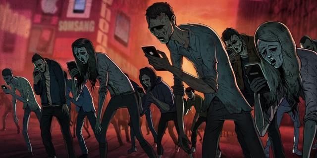 Иллюстрация: Стив Каттс (Steve Cutts) - роль смартфонов в современной жизни