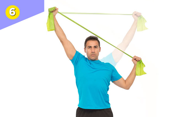 Тренировка: грудь, спина. С резиновой лентой для мужчин и девушек. Упражнение 6