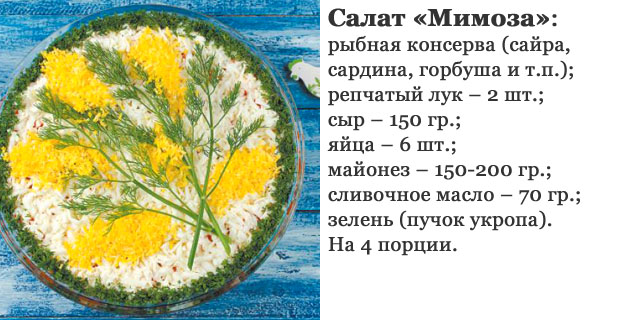 Салат «Мимоза»: классический рецепт