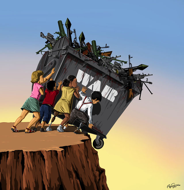 Иллюстрация Война и мир. Дети против оружия
