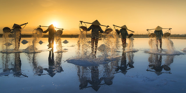 Фото. Вьетнам: добыча соли