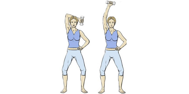 Как убрать жир с рук и плеч. Упражнение 1